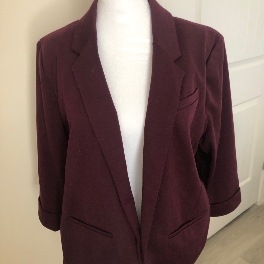 LC Lauren Conrad Deep Burgundy Blazer